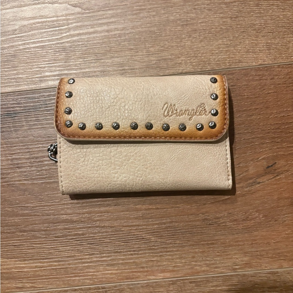 Wrangler Cream and Tan Studded Wallet